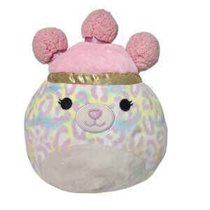 Squishmallows Squish-Doos Pink and Yellow Leopard with Pink Buns Plush 12.5"